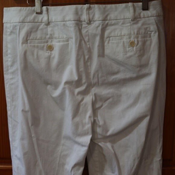 Talbots Vintage White Stretch Cotton Capri Pants Classic Cropped 14P - Picture 6 of 10